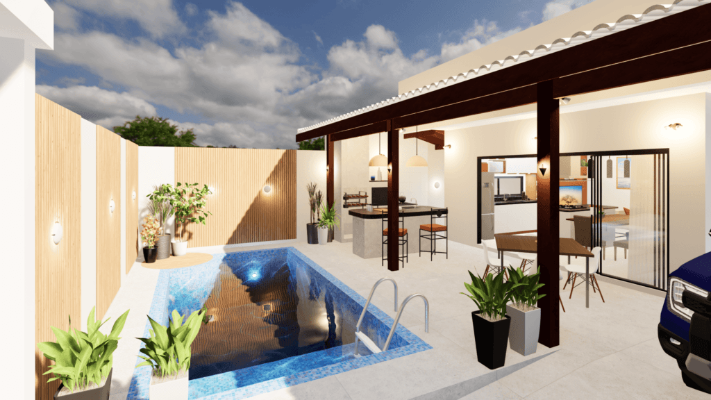 Projeto arquitetura Sobrado terreno 10 x 25m